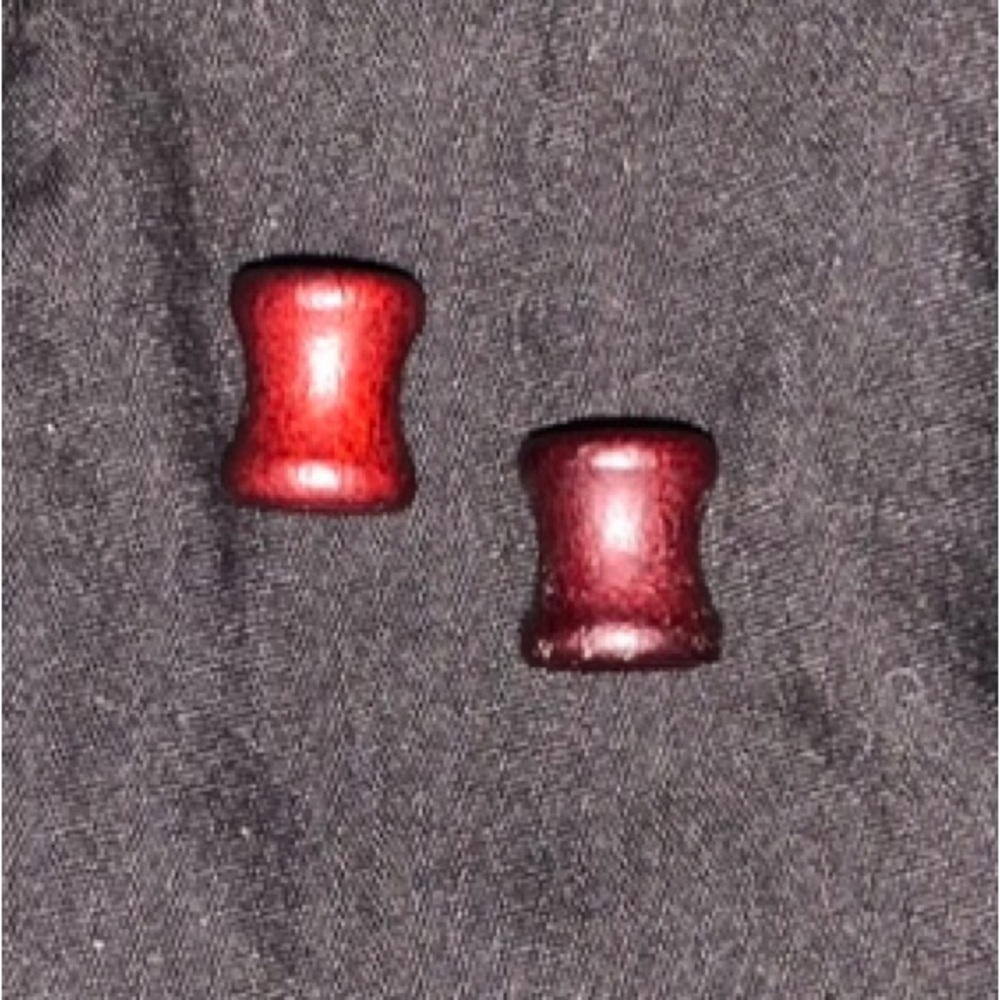 UNUSED🩸 Red Wood Double Flared Tunnel Gauges